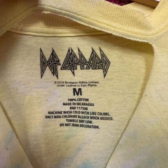 Def Leppard Pyromania Album Cover Keyhole Womens Tie Dye M - Picture 4 of 4
